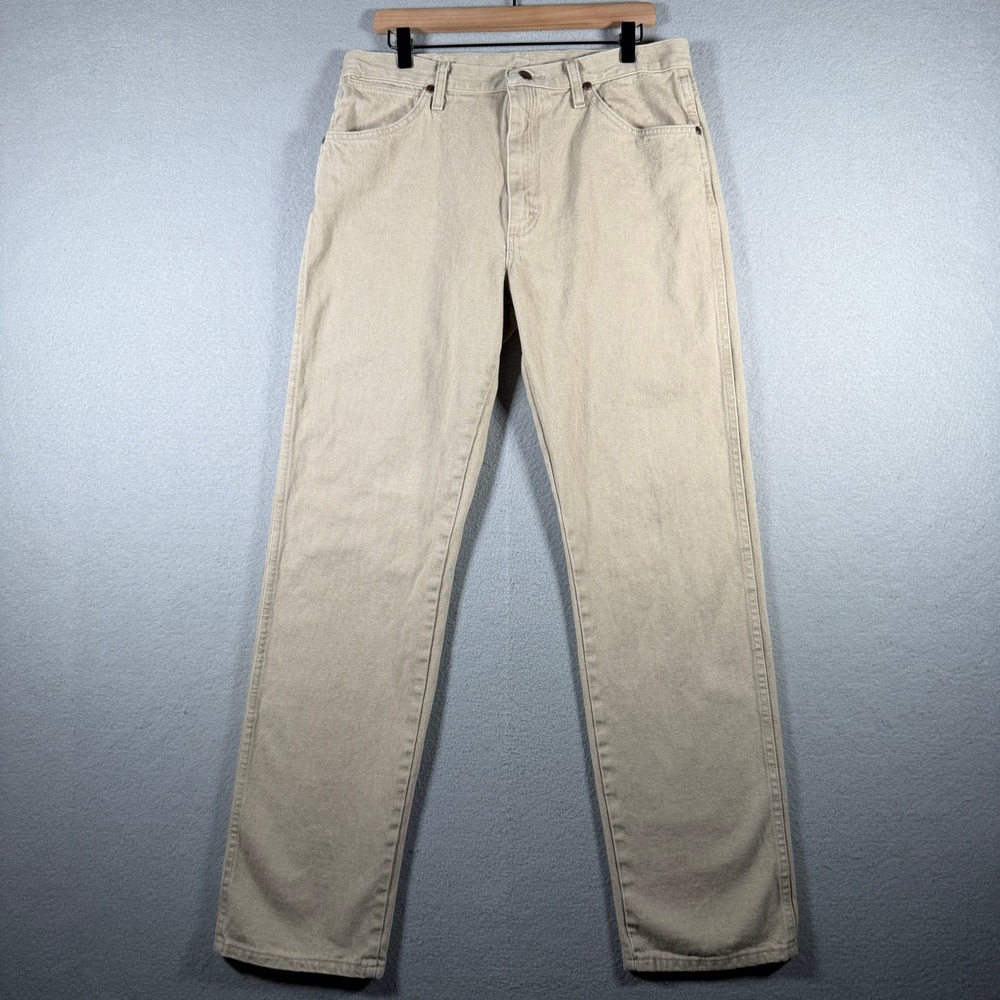 Wrangler Mens Cowboy Cut Original Fit Tan Khaki Jeans 1013MWZTN 34x34 (34x33)